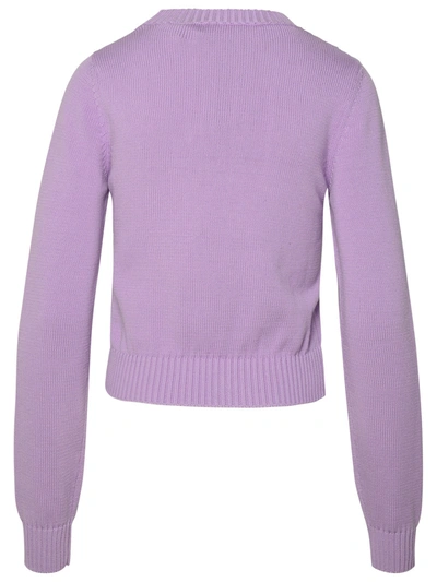 Shop Palm Angels Woman  Lilac Cotton Sweater In Multicolor