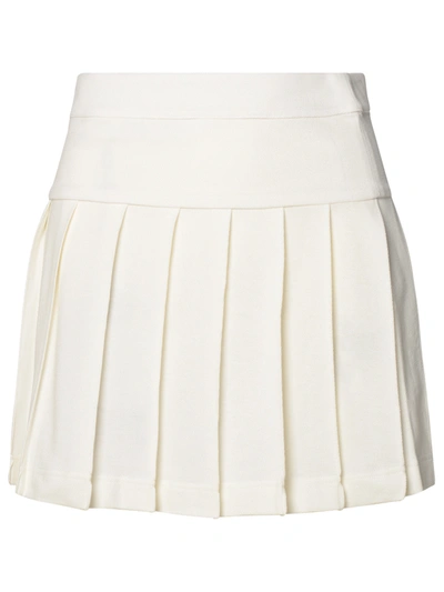 Shop Palm Angels White Cotton Miniskirt Woman