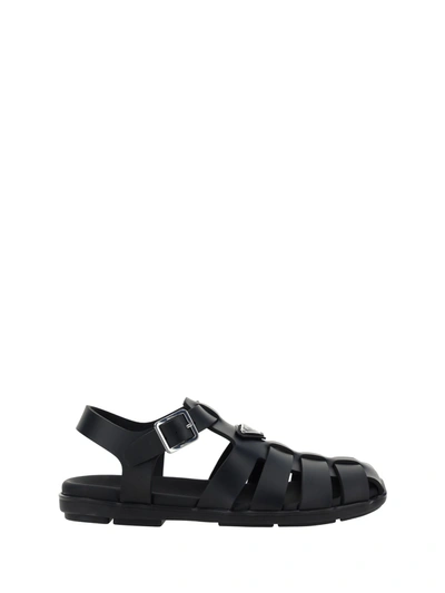 Shop Prada Men Sandals In Black
