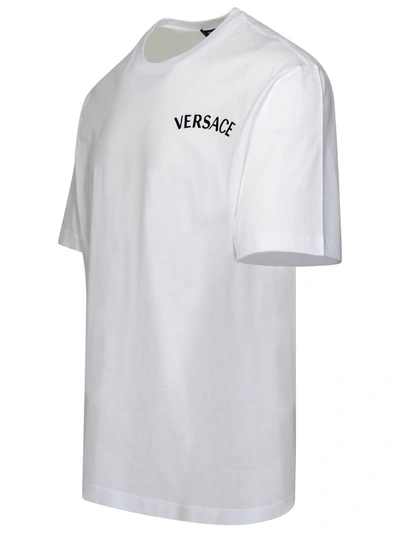 Shop Versace Man  White Cotton T-shirt