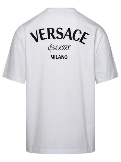 Shop Versace Man  White Cotton T-shirt