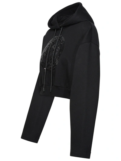 Shop Versace 'medusa' Black Cotton Sweatshirt Woman
