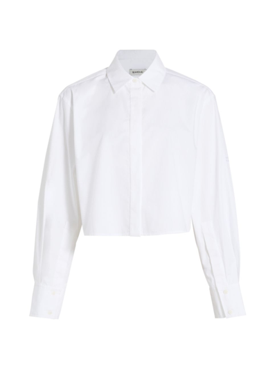 Simkhai Renata Cropped Button-front Shirt In White