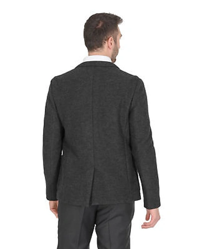 Pre-owned Hugo Boss Men's Dark Grey Wool Blend Jacket In Dark Grey