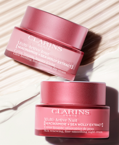 Shop Clarins Multi-active Night Moisturizer For Lines, Pores & Glow With Niacinamide In No Color