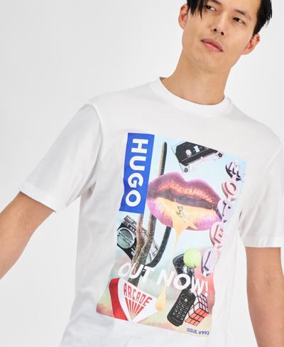 Shop Hugo By  Boss Men's Regular-fit Logo Graphic T-shirt In White