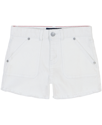 Shop Tommy Hilfiger Toddler Girls Stretch Denim Frayed Hem Shorts In White
