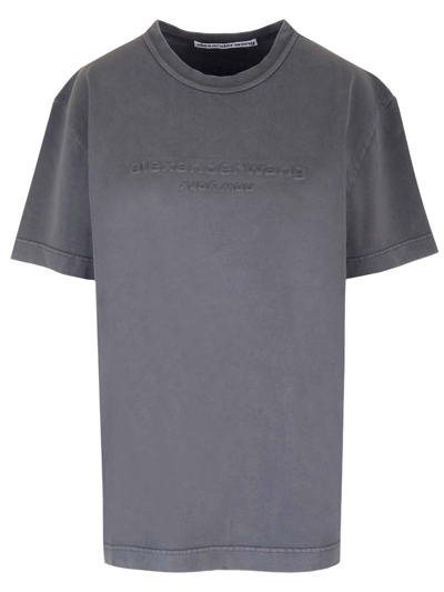 Shop Alexander Wang Grey Cotton T-shirt