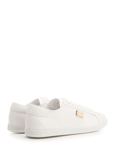 Dolce & Gabbana White Leather Sneakers