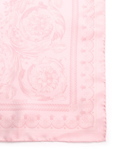 Shop Versace Silk Twill Scarf In Rose