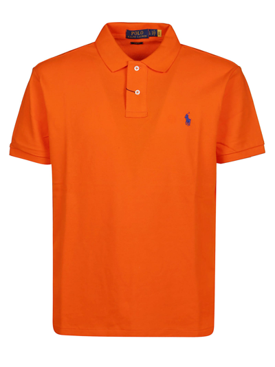 Shop Polo Ralph Lauren Short Sleeve Polo Shirt In Sailing Orange