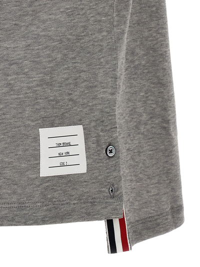Shop Thom Browne Rwb Polo Shirt In Med Grey