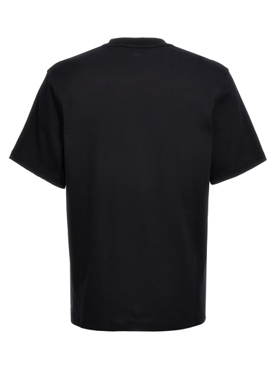 Shop Ami Alexandre Mattiussi Logo Embroidered T-shirt In Black