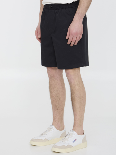 Shop Ami Alexandre Mattiussi Elastic Waist Classic Shorts In Black