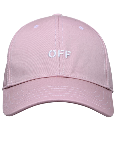 Shop Off-white Pink Cotton Hat In Nero