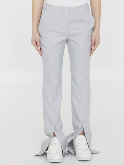 Shop Off-white Corporate Tech Basic Slim Trousers In Nero