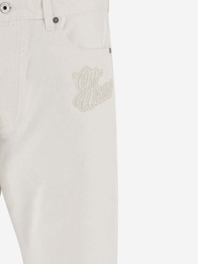 Shop Off-white 90s Logo Zip Skate Jeans In Nero