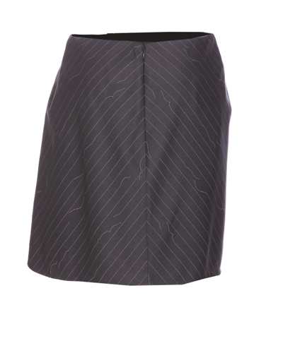 Shop Off-white Pinstripe Twist Mini Skirt In Nero
