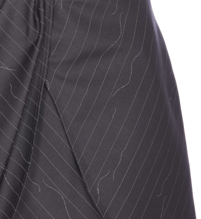 Shop Off-white Pinstripe Twist Mini Skirt In Nero