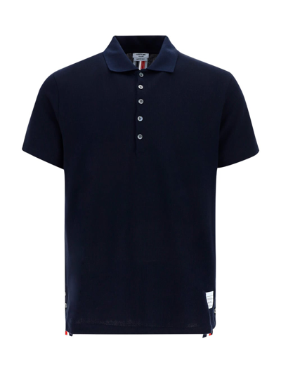 Shop Thom Browne Polo Shirt In Navy