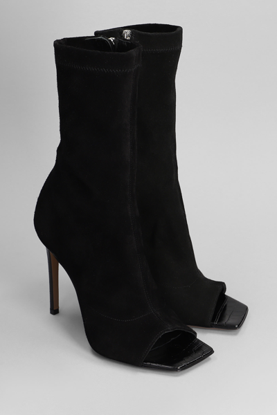 Shop Paris Texas Amanda High Heels Ankle Boots In Black Suede