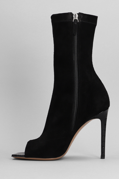Shop Paris Texas Amanda High Heels Ankle Boots In Black Suede