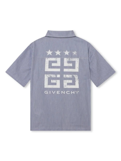 Shop Givenchy Striped Set With  4g Logo In Blue