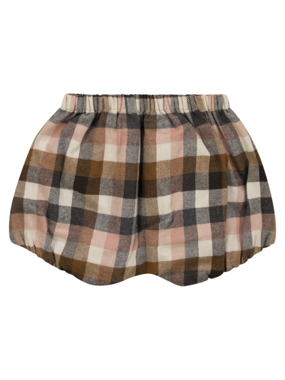 Shop Il Gufo Checked Cotton Shorts In Pink/beige