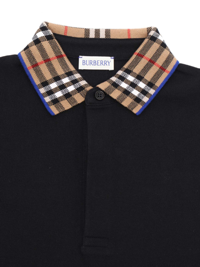 Shop Burberry Polo T-shirt In Black