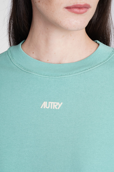 Shop Autry Sweatshirt In Green Cotton