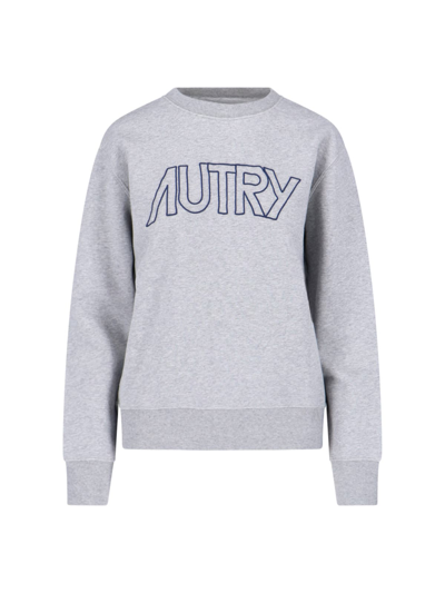 Shop Autry Logo Embroidery Bib Sweatshirt