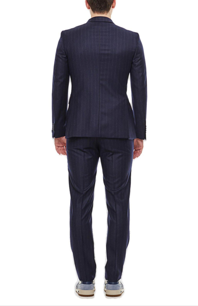 Shop Tagliatore Double-breasted Two-piece Suit Set In Blu