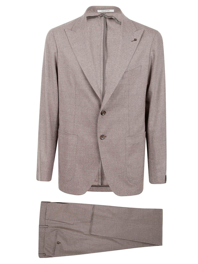 Shop Tagliatore Single-breasted Two-piece Suit Set In Beige
