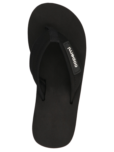 Shop Coperni Branded Wedge Sandals In Bla Black