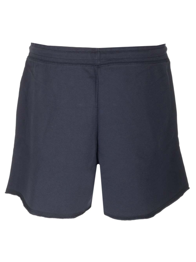 Shop Ganni Lightweight Fleece Shorts In Blue