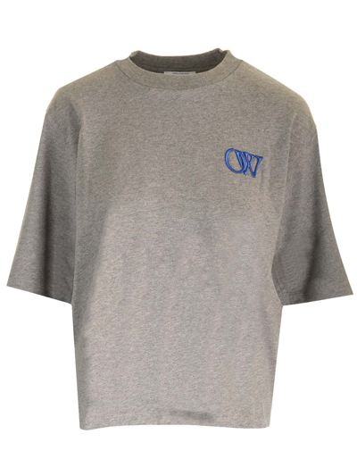 Off-white Gray Ow Basic T-shirt In Grey