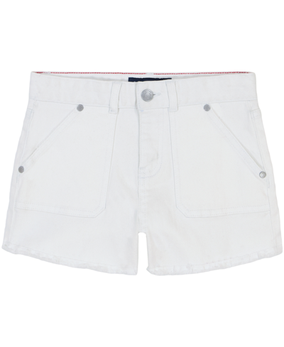 Tommy Hilfiger Toddler Girls Stretch Denim Frayed Hem Shorts In White