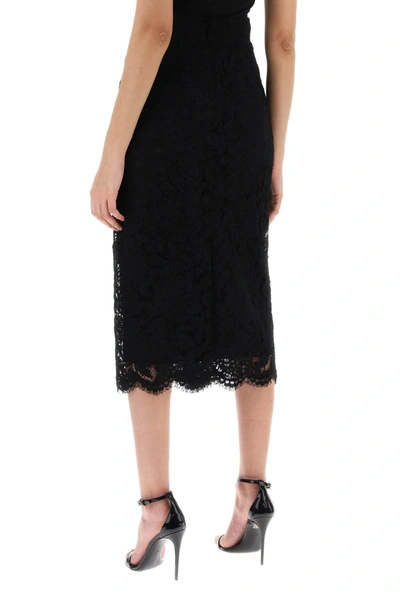 Shop Dolce & Gabbana Lace Pencil Skirt With Tube Silhouette