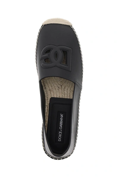 Shop Dolce & Gabbana Leather Espadrilles With Dg Logo And