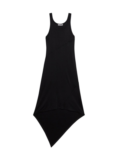 Shop Helmut Lang Women's Jersey Asymmetric-hem Sleeveless Maxi Dress In Black