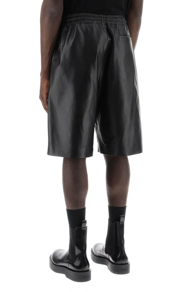 Shop Jil Sander Leather Bermuda Shorts For