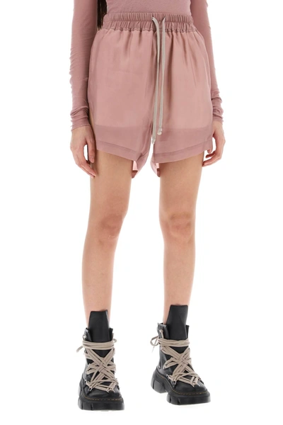 Shop Rick Owens Sporty Shorts In Cupro
