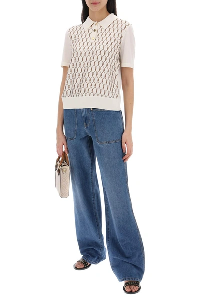 Shop Tory Burch High Waisted Cargo Style Jeans In
