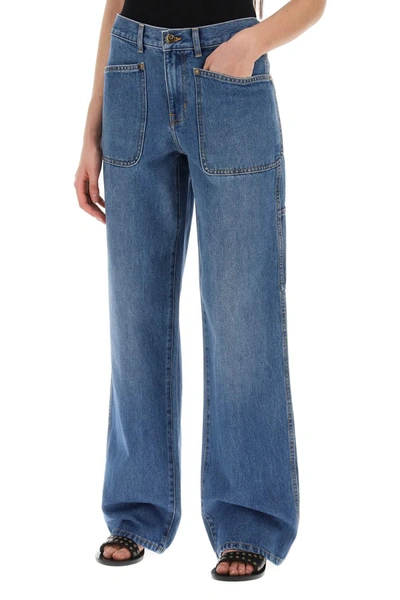 Shop Tory Burch High Waisted Cargo Style Jeans In