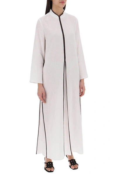 Shop Tory Burch Long Linen Caftan Dress