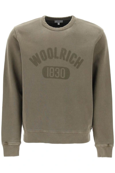 Shop Woolrich Vintage Logo Sweatshirt With A In Green