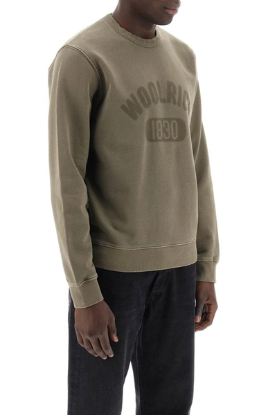 Shop Woolrich Vintage Logo Sweatshirt With A In Green