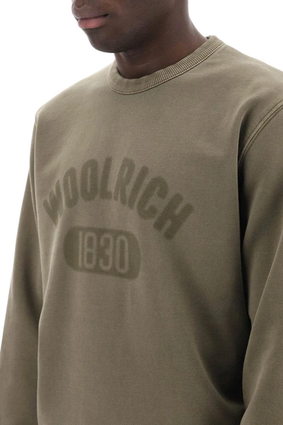 Shop Woolrich Vintage Logo Sweatshirt With A In Green