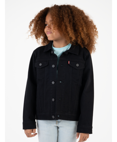Shop Levi's Big Boys Long Sleeve Trucker Jacket In Black