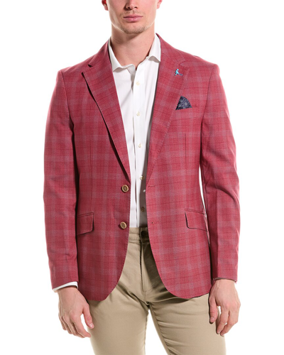 Shop Tailorbyrd Linen-blend Sport Coat In Red